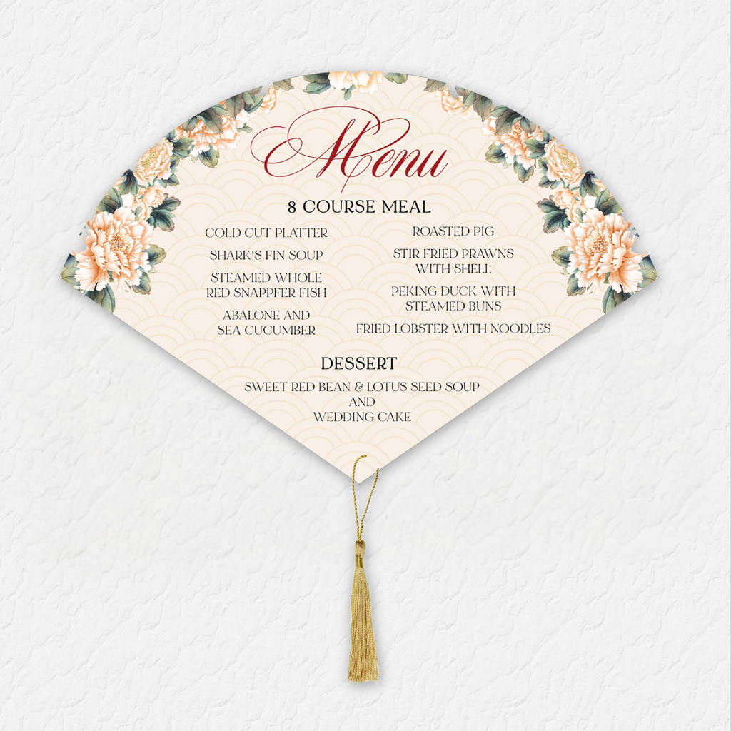 Fan Menu with Gold Tassel