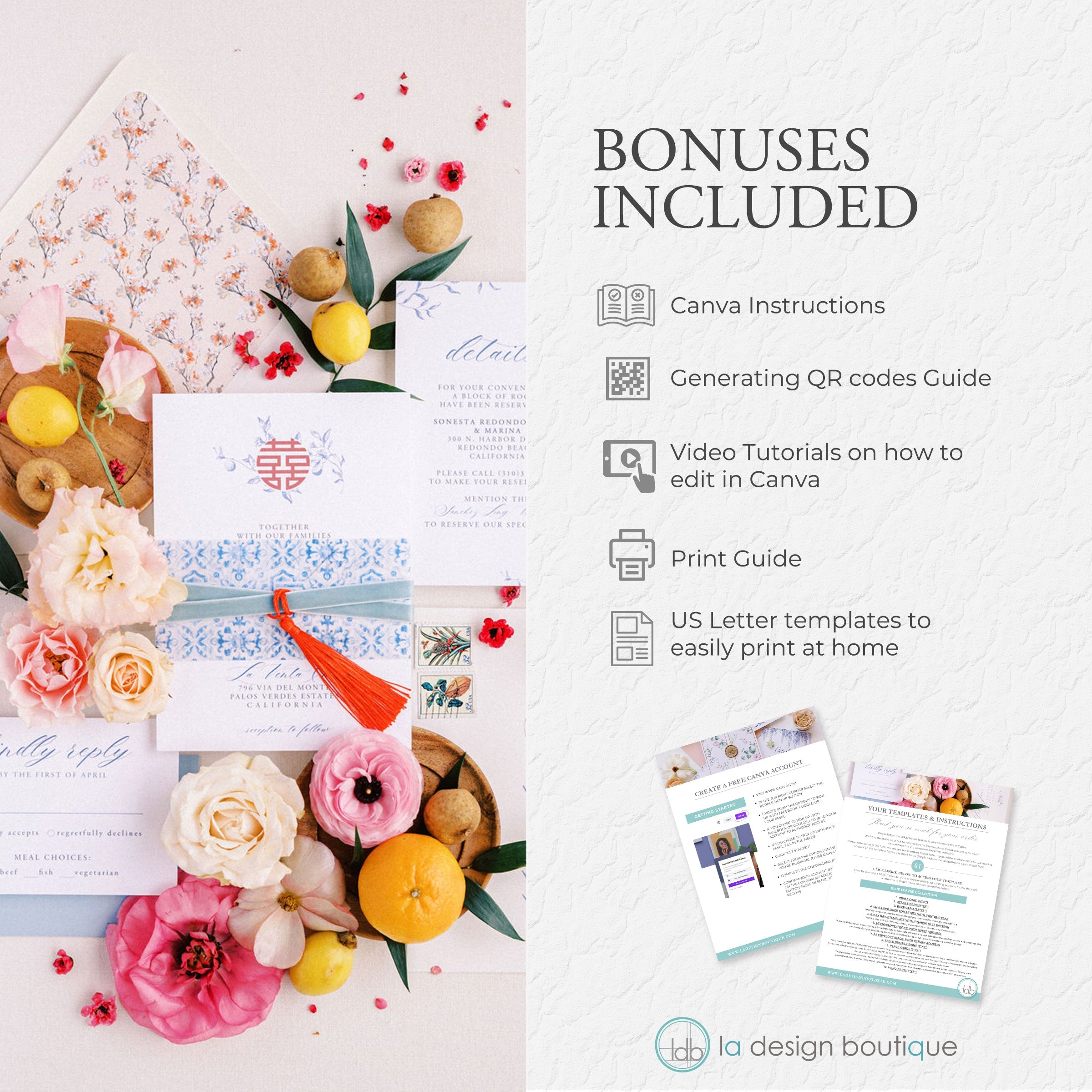 Modern and Minimal Wedding Collection - Canva Digital Template Bundle