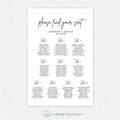 Modern and Minimal Wedding Seating Chart - Canva Digital Template