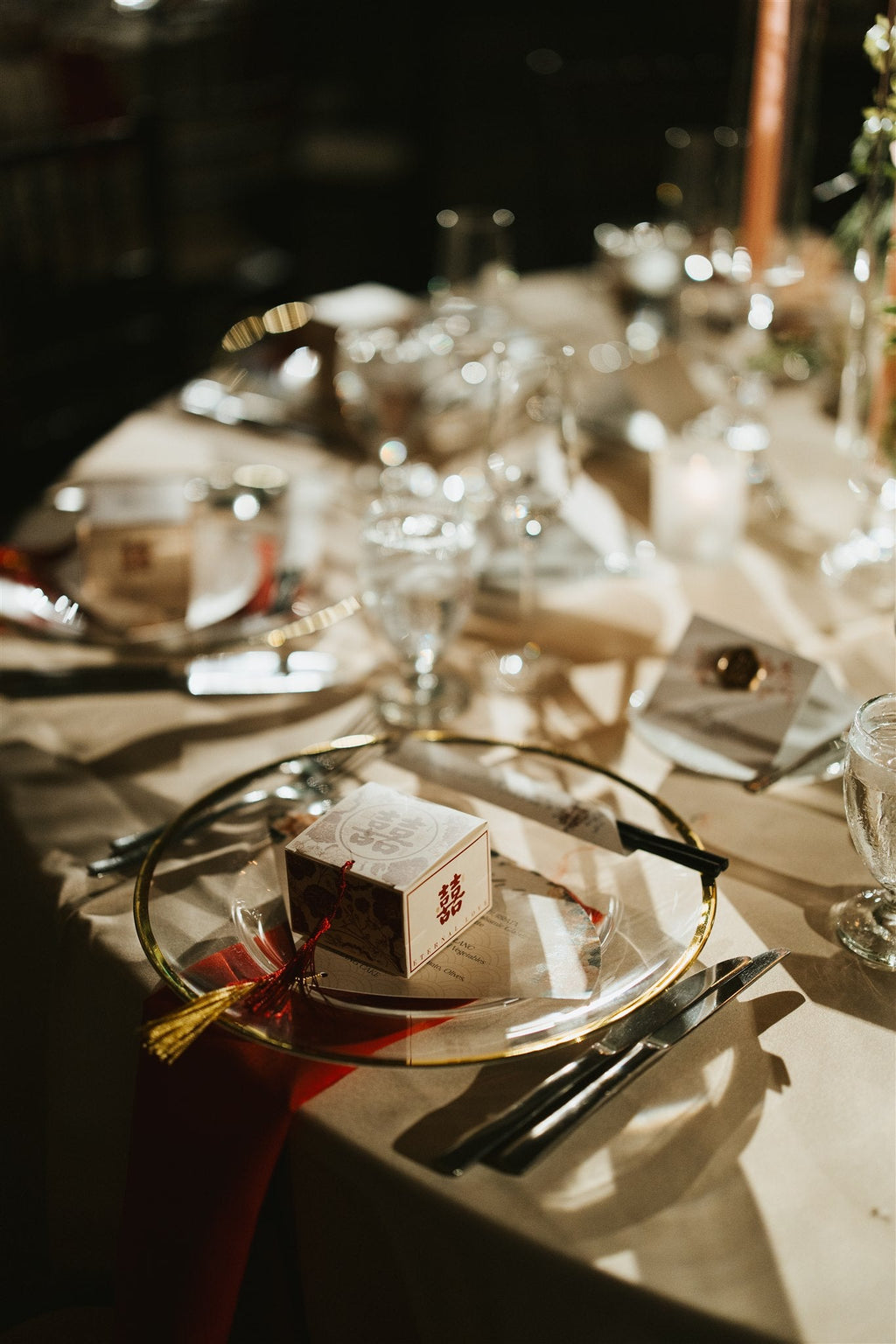 Fan Menu with Gold Tassel