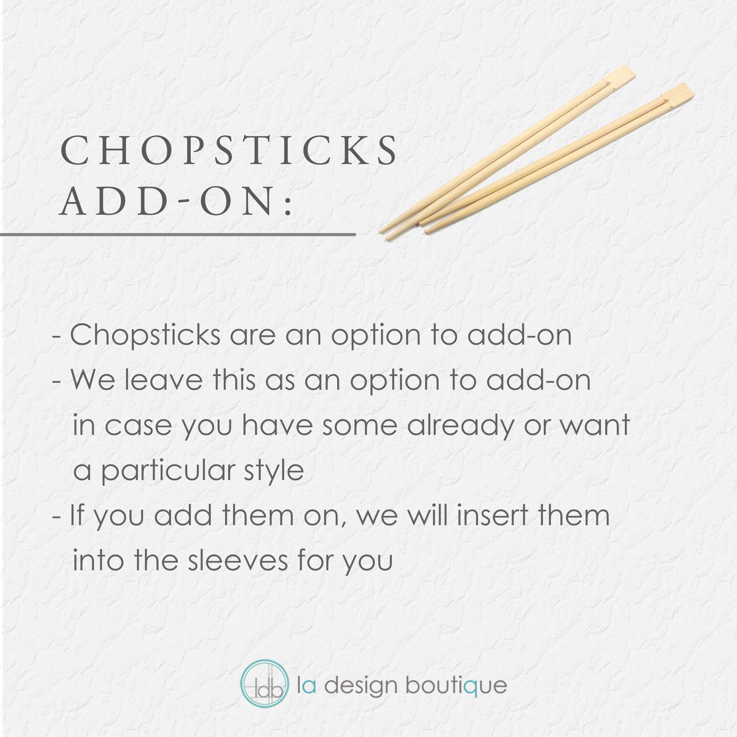 Personalized Chopstick Sleeve Holder Place Card