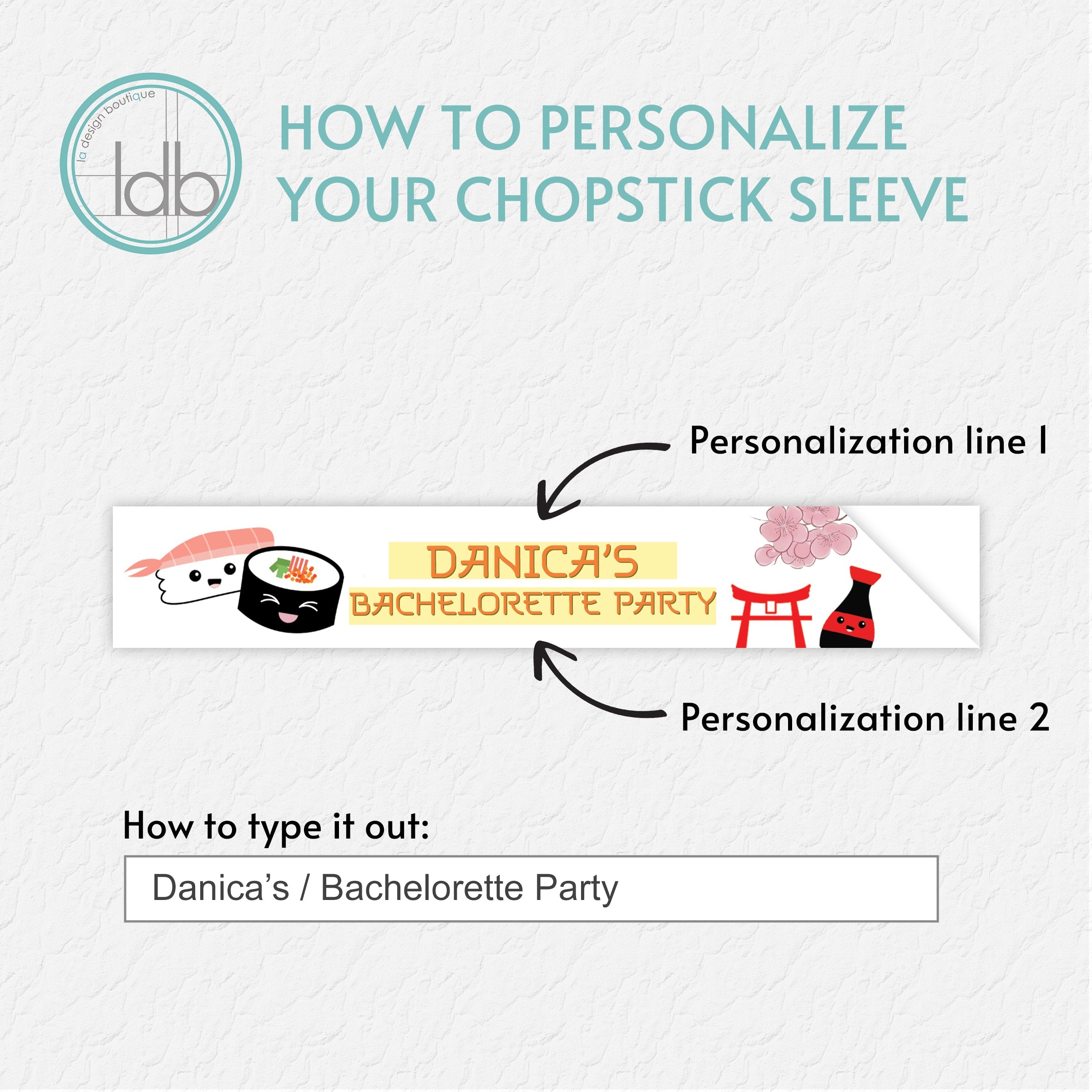 Personalized Chopstick Sleeve Holder Place Card