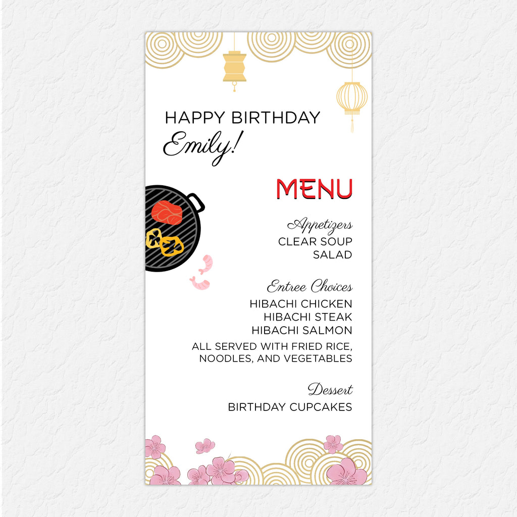 Fan Menu with Gold Tassel