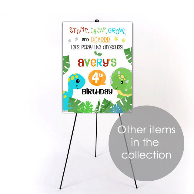 Girl Dinosaur Birthday Invitation