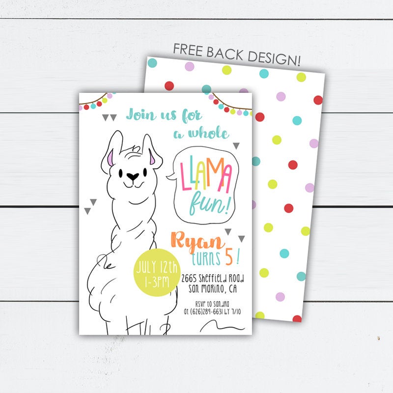 Llama Party Invitation