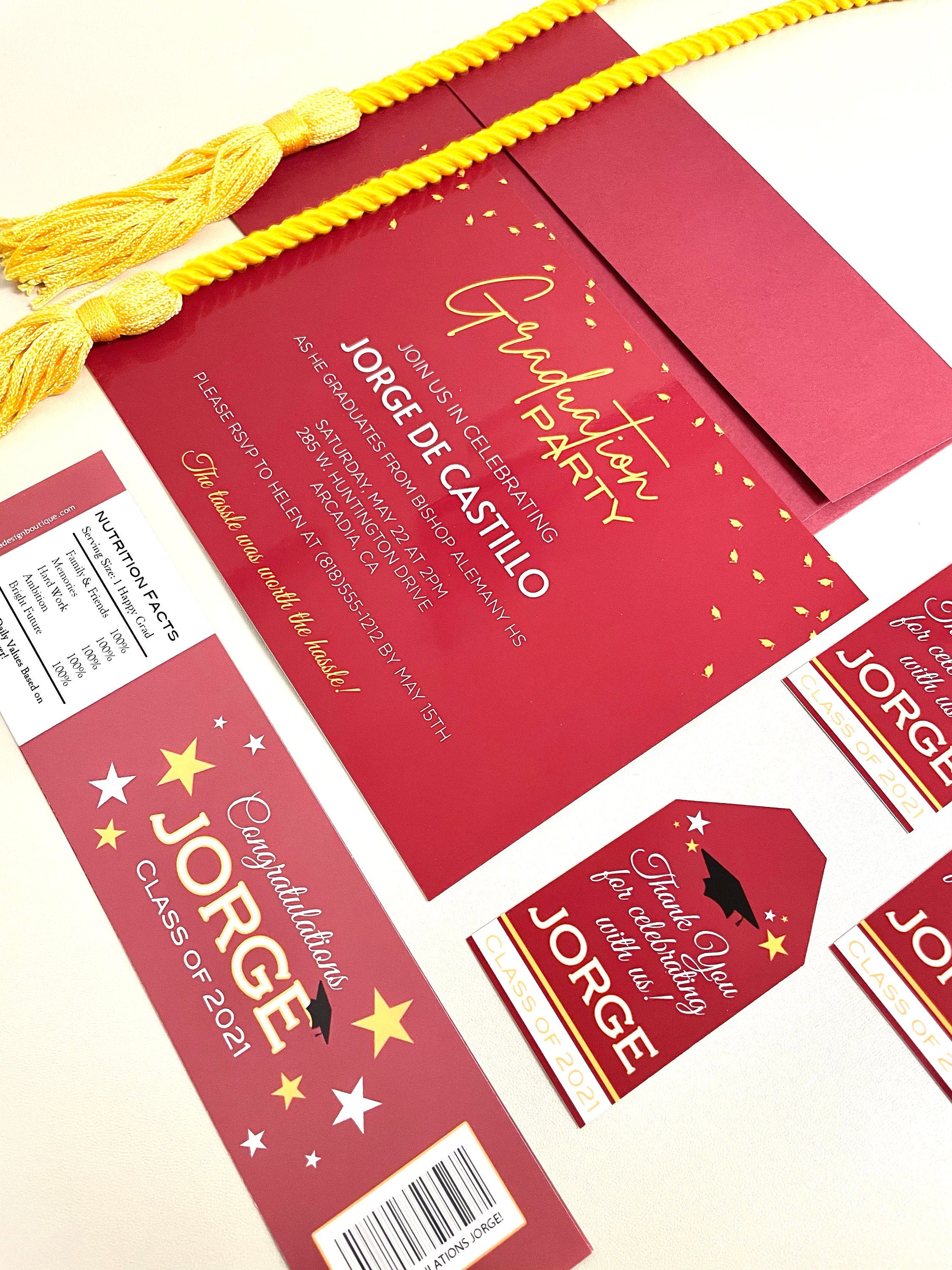 Graduation Party Favor Tags with Personalization