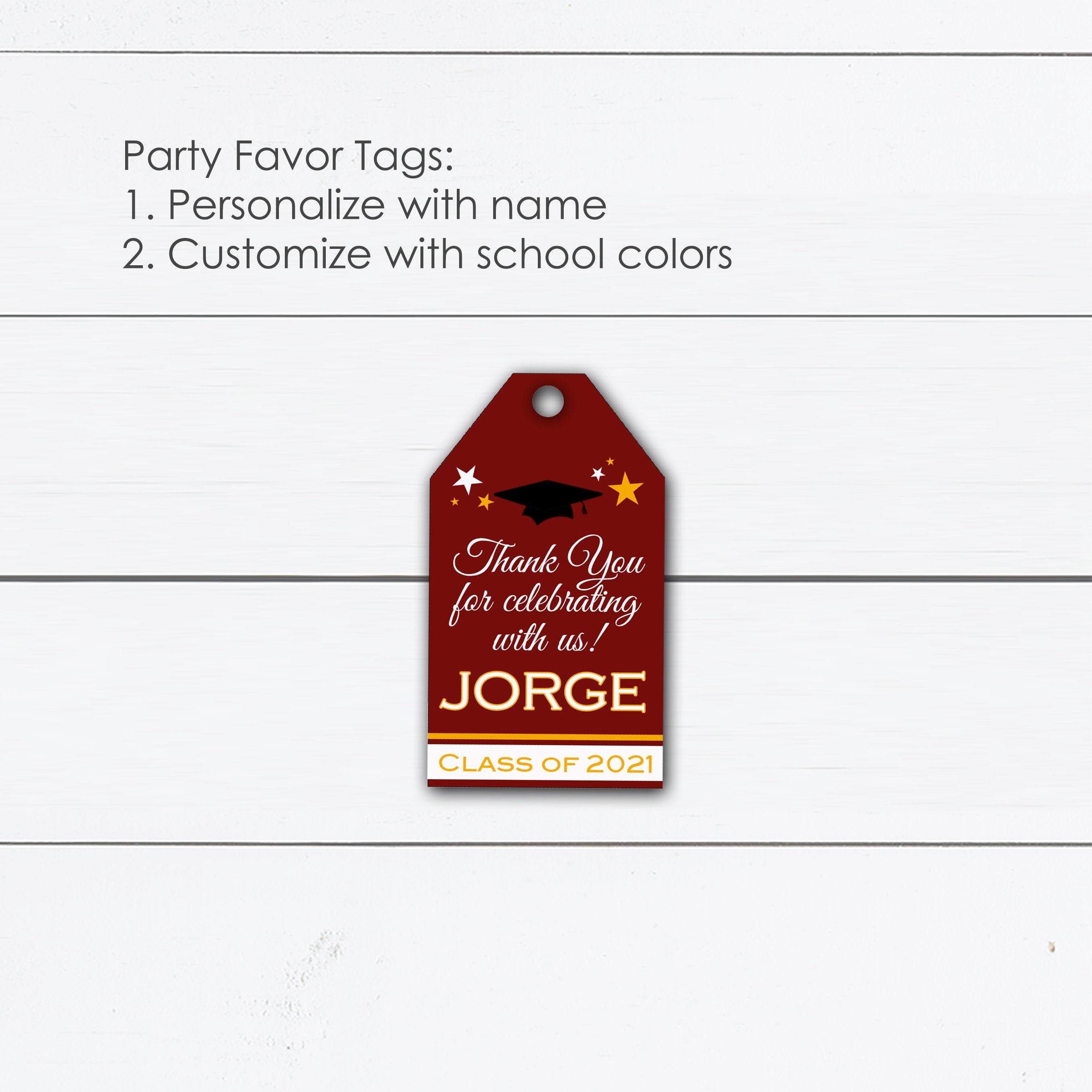Graduation Party Favor Tags with Personalization