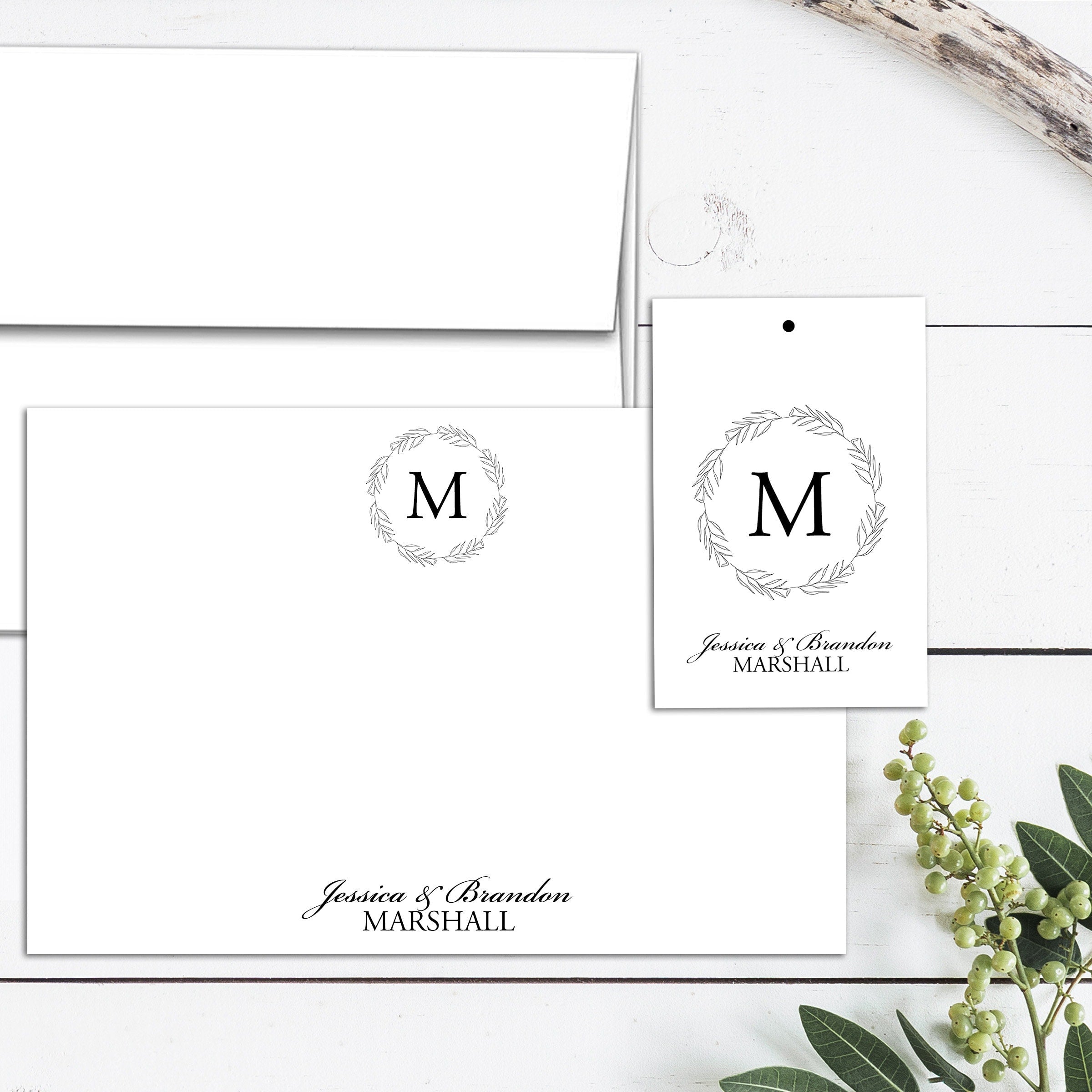 Personalized Holiday Cards and Gift Tags Stationary Sets