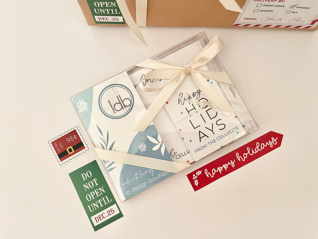Personalized Holiday Cards and Gift Tags Stationary Sets