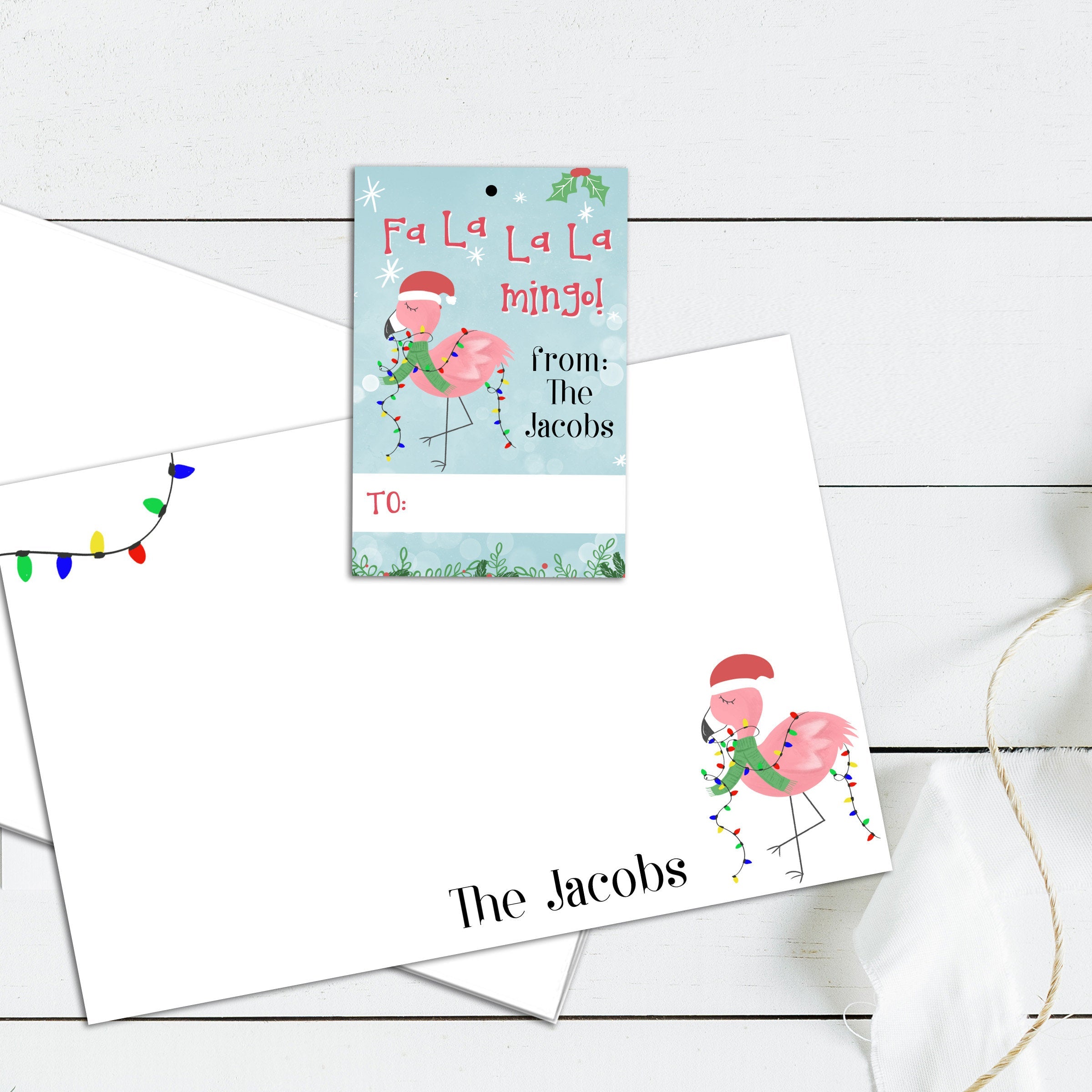 Personalized Holiday Cards and Gift Tags Stationary Sets
