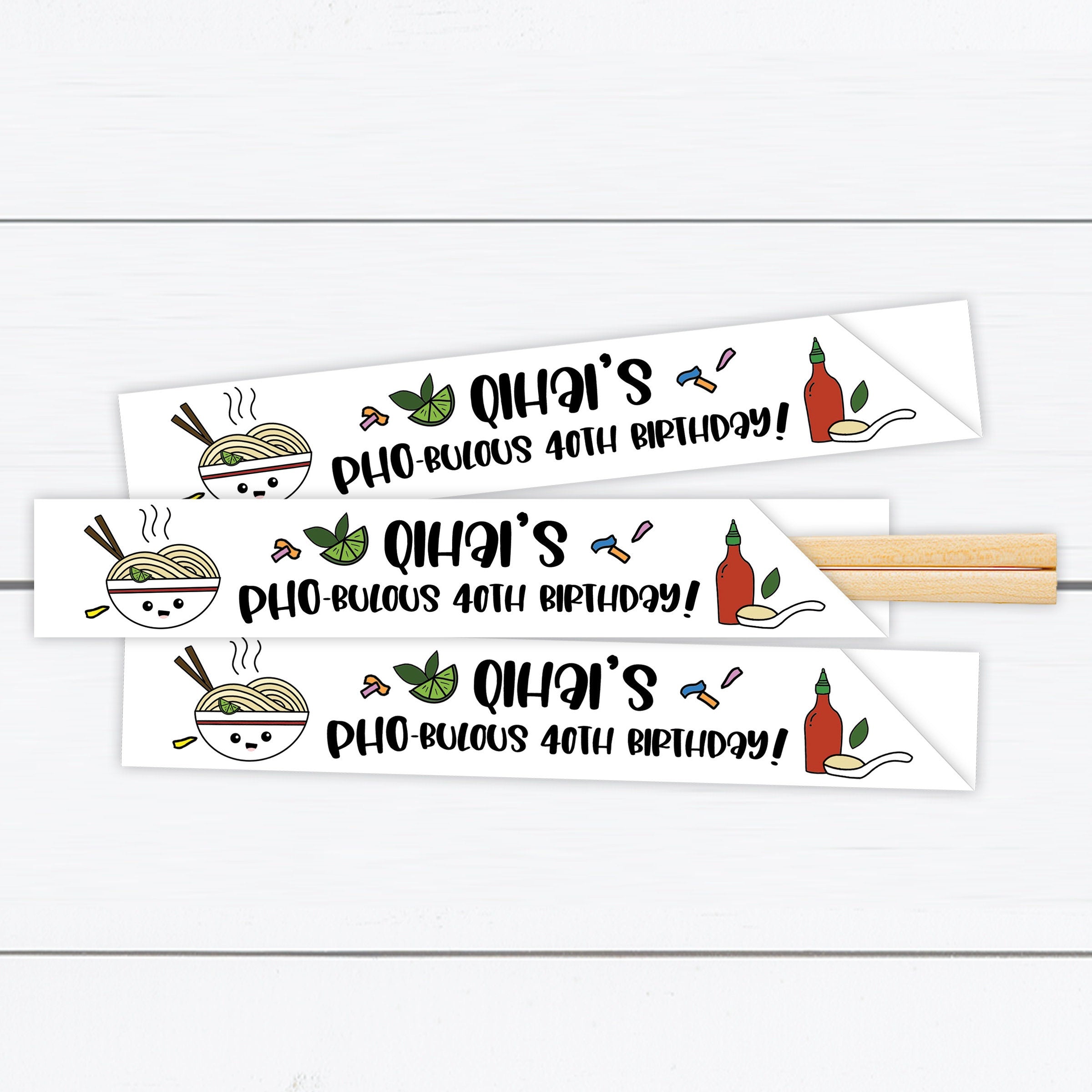 Vietnamese Pho Themed Chopstick Sleeves