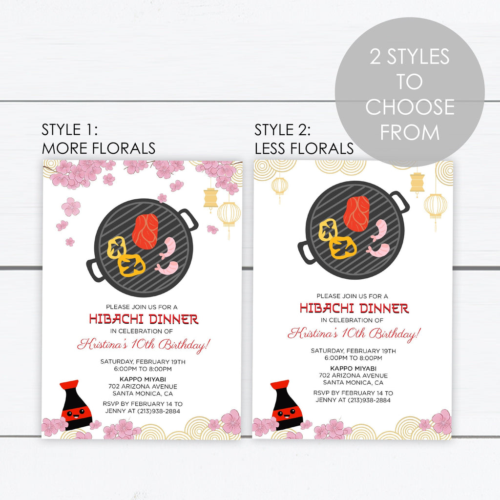 Hibachi Birthday Invitation
