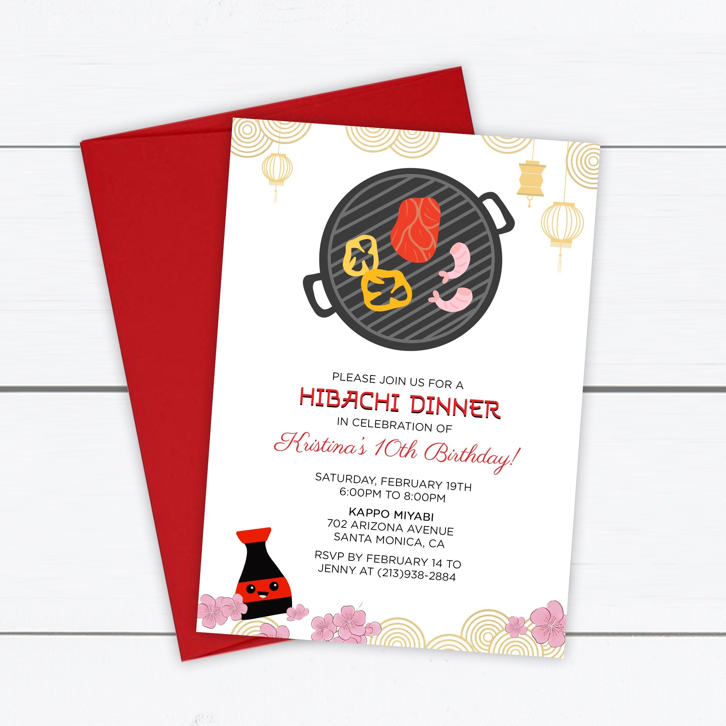 Hibachi Birthday Invitation
