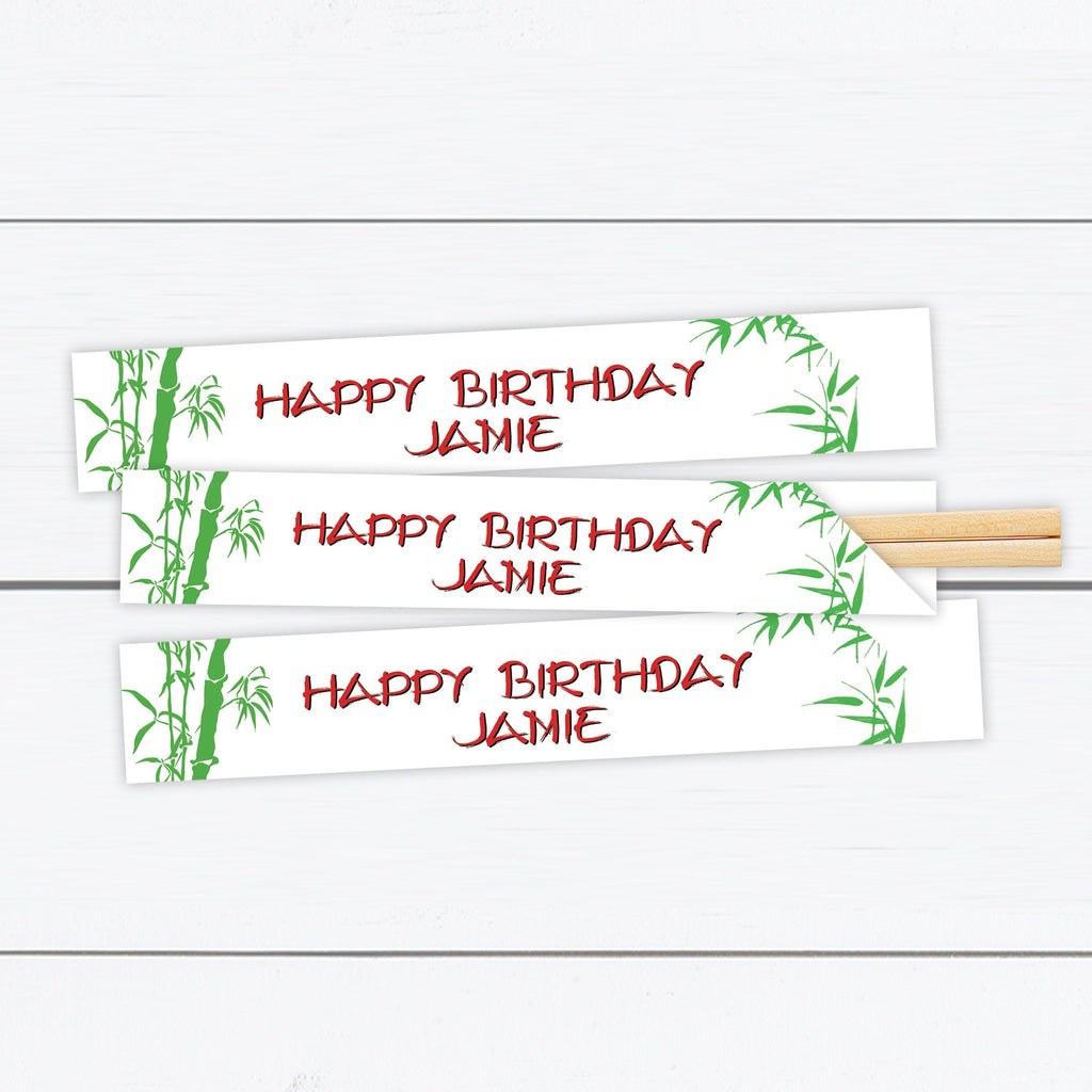 Personalized Chopstick Sleeve with Bamboo Design