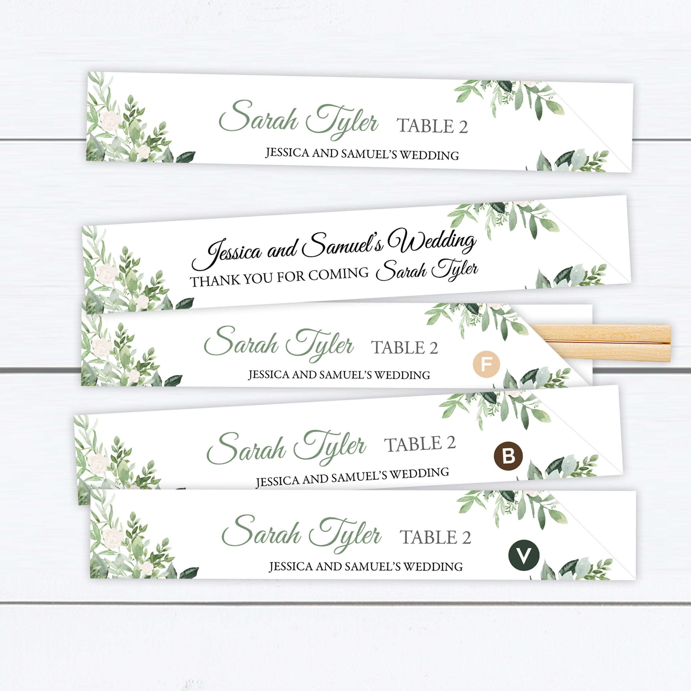 Personalized Chopstick Sleeve Holder Place Card