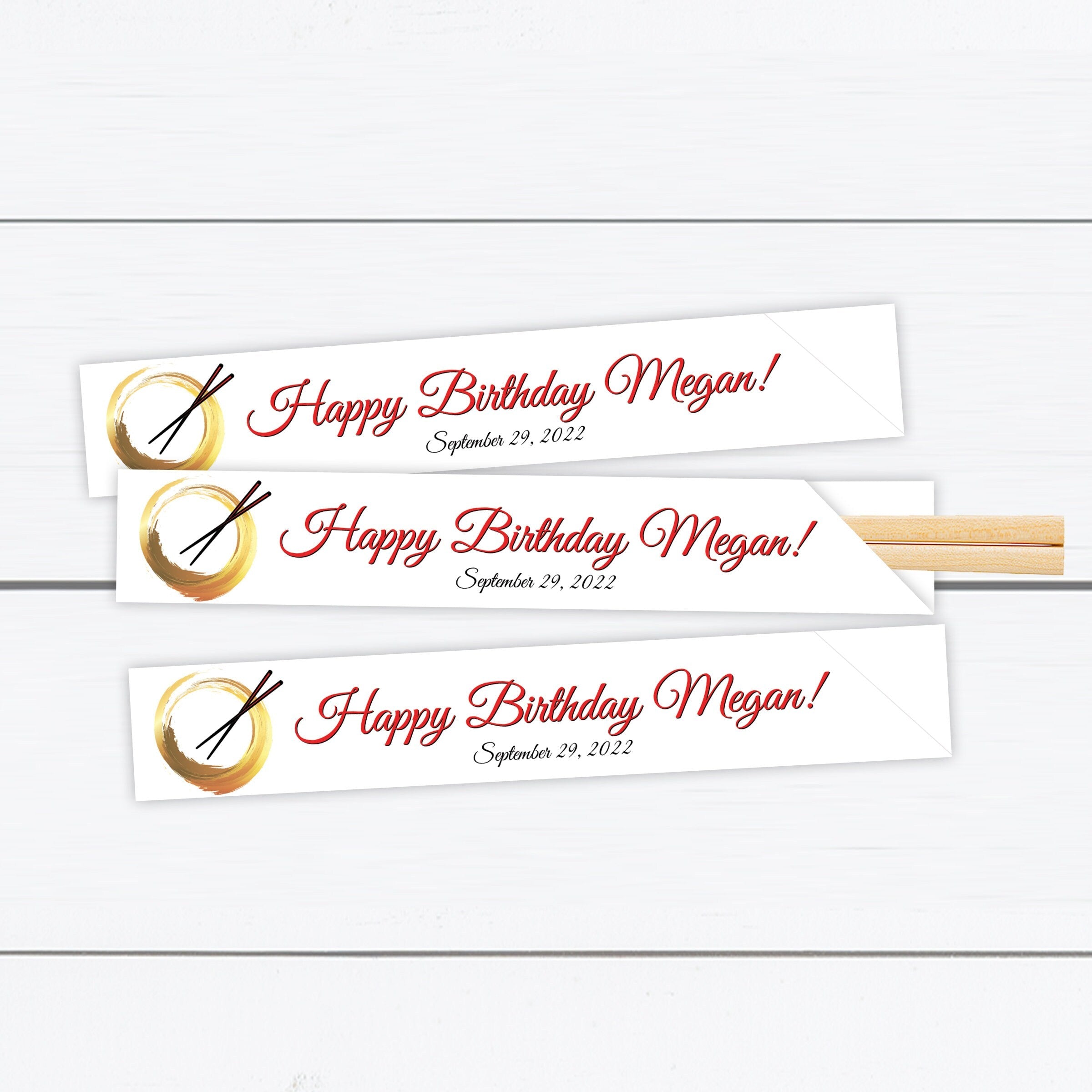 Custom Gold Circle Hibachi Chopsticks