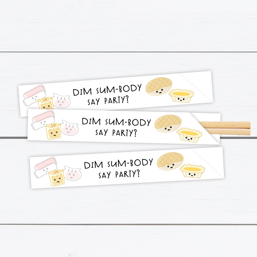 Personalized Chopstick Sleeves for a Dim Sum Party